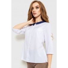 Блуза класична, колір біло-синій, 230R081
