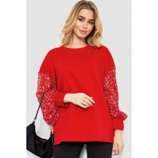 Блуза з шифоновими рукавами, колір червоний, 244R037